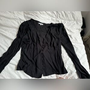 Reformation Romantic Deep Cut Top with Bell Sleeves